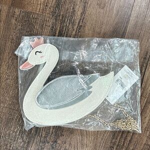 Capelli of New York Swan Purse with Pink and White Accents